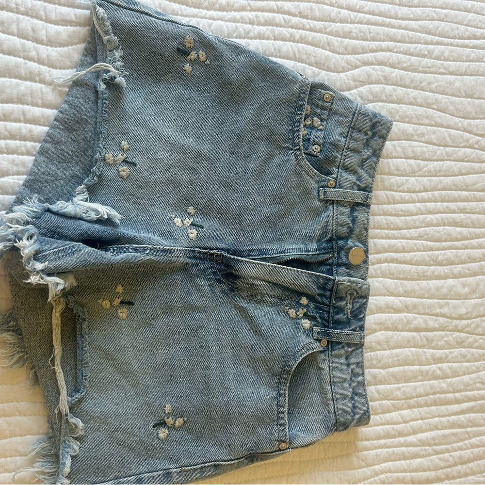 Distressed Denim Shorts